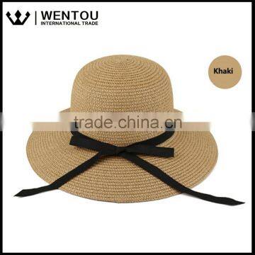 Bowknot Wide Brim Women Straw Hat For Sale