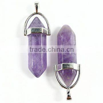 Teenager girl quartz crystal bullet shape pendant