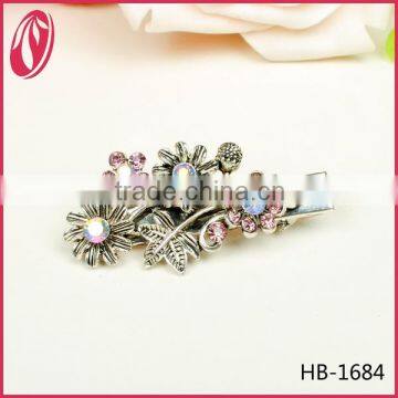 2013 hair bow with metal clip barrette hair clips plain