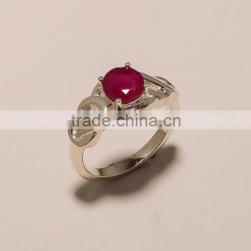 R0050-925 STERLING SILVER RUBY SOLITAIRE GEMSTONE FINE QUALITY REGULAR RING 5.78