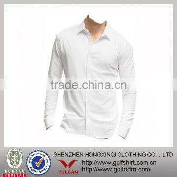 100% cotton white solid color men slim fit shirt