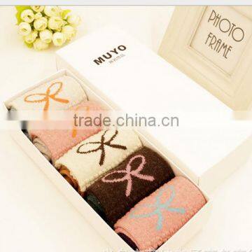 032019 -H5 High quality butterfly knot south korea rabbit wool socks 2015