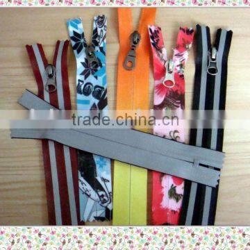 Colorful Printing and reflect zipper made by zipper manufacturer
