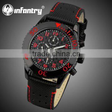 INFANTRY Luxury Red Dial Date Day Army Watch