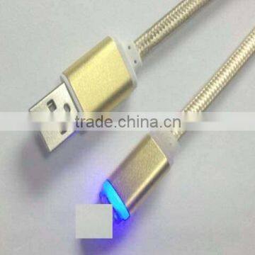 XO metal data cable with embedded LED flash light for Apple