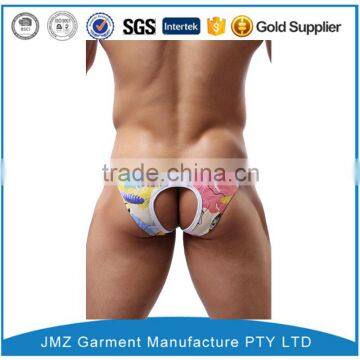 wholesale customized colorful man underwear with back hole