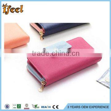 Korea style Wallet women With flap,Coin Case Casual Purse and card holder and wrist for iphone