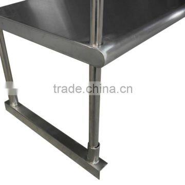 NSF Approval Stainless Steel Kitchen Work Table Single Tier Overshelf/table Mounted Shelf photo-2