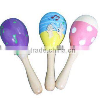 Multi Color wooden baby maracas musical toy