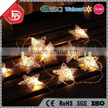 TZFEITIAN promotional wholesale latest design PVC transparent package rattan star led holiday light chain