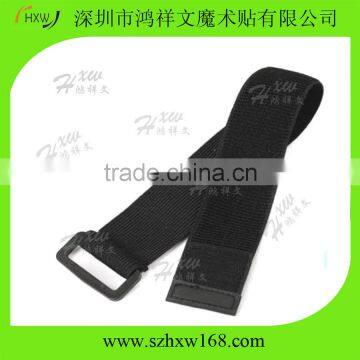 Adjustable reusable fastener buckle elastic hook loop strap