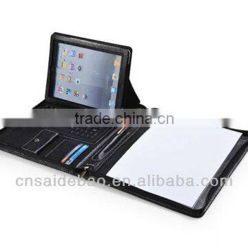 A4 Zip Laptop Leather Porfolio With Bluetooth Keyboard and Angle Viewing