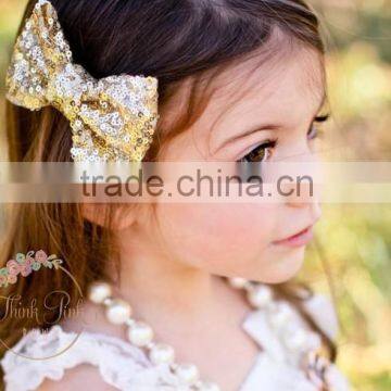 xmas bow tie clip hair accessory set of Glitter Hair Clips-gold hair bow Toddler Hair Clip-Sparkling Hair Bow