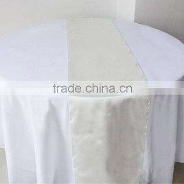 Wedding Decoration 30cm*250cm Satin Table Runner For Wedding/Creamy White Table Runner