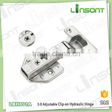 2016 hot sale 3-D adjustable hydraulic clip on glass shower door pivot hinge furniture hardware furniture hinges