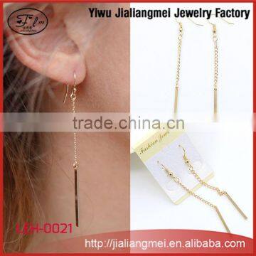 Simple gold chain luxury earrings for woman