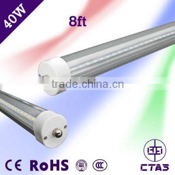 With CE and RoHS certification 2.4M 36W 40W Single Pin led tube high PF Ra>80 2 years wattanty 8ft t8 led tube