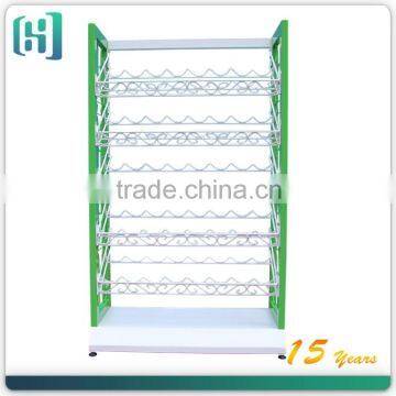 2016 free design beverage rack display by china manufacturer,floor standing metal wine beverage rack, display for supermarket