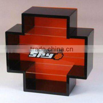 cross-shaped acrylic plastic storage box