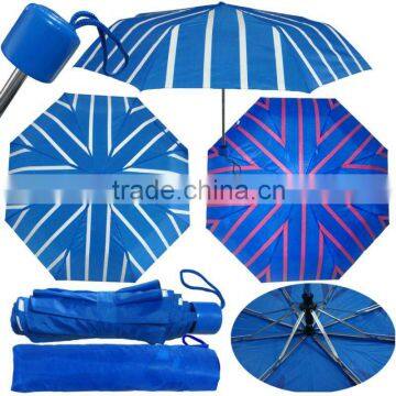 F01A stripe color changing printing fashional 3 folding umbrella
