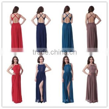 Special design 4 colors stocklot full size sexy women sexu back open evening dress