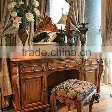 American classical dresser with mirror, solid wood dresser