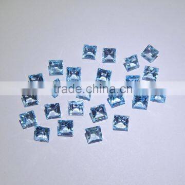 NATURAL SKY BLUE TOPAZ CUT FACETED GOOD COLOR & QUALITY 6 MM SQUARE LOT photo-2