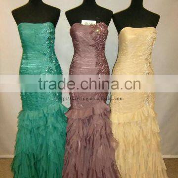 Sexy New Populor Elegant Green Off Shoulder Long Dress With Puffy Appliqued Beautiful Mermaid Evening Dress In Suzhou