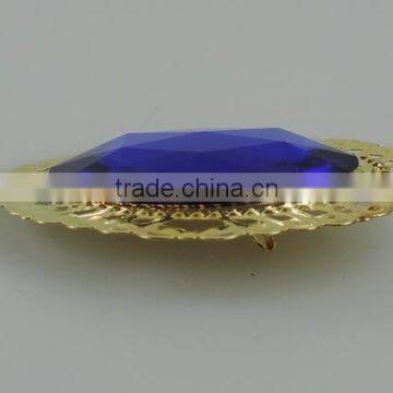 Wholesale Blue Ellipse Acrylic Diamond Brooch Badge for Daily or Party photo-4