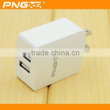 Hot products mini wall charger with us/uk/eu plug dual usb port 5v 2.1a travel charger for phone charger