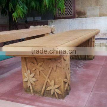 solid sandstone carved stone bench garden decor