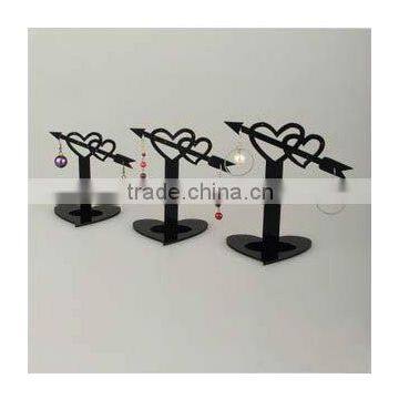 Modern Acrylic Black hear-tshaped earring display