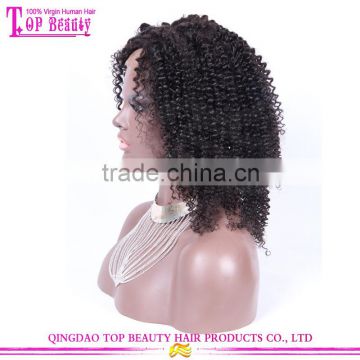 Wholesale Price 16 Inches Bleached Knots Kinky Curly Wig 180 Density Afro Kinky Human Hair Wig