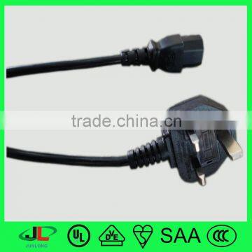 Electric Power Source and VDE BSI Certification Europe BS electrical plug ac power cord cable with IEC C13 connector