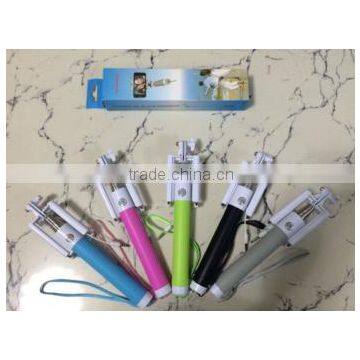 Newest Folding Selfie Stick Monopod With Audio Cable Wired Well Fashion Equipment For Taking Photoes Wired selfie monopod
