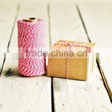 240 yards spool Baker's Twine in Bright Pink Stripes - 240 Yards - Valentine's Girl String Cord Ribbon Gift Wrapping Packaging