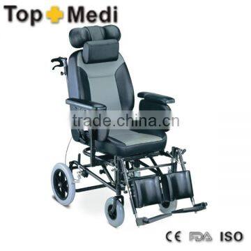 high quality reclining commode wheelchair