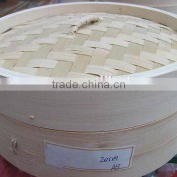 diameter 20cm handmade natural bamboo steamer set for breakfast shop or restaurant