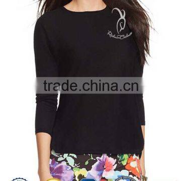 Best Quality Black Round Neck Cashmere Sweater