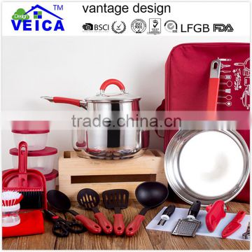 new fashion popular 23 pcs travel cookware set