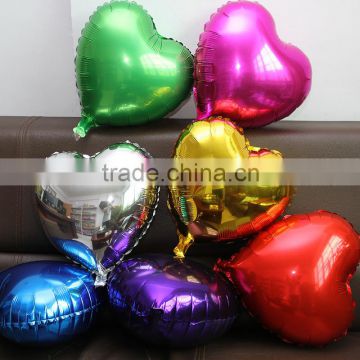 Lovely shine colorful heart balloon, 18inches helium foil balloon, party/wedding/birthday heart balloon