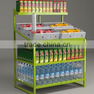 supermarket fruit and vegetable display rack/powder coating supermarket display stand/supermarket display rack for snack food