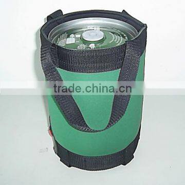 Neoprene beer can cooler holder with handle