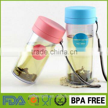 Double Walled Thermal Plastic Tumbler Readily Cup Bpa Free Water Bottle