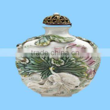 Small Empty Chinese Hand painting glass snuff bottle