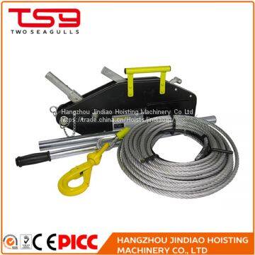 Light weight portable pulling wire rope hoist for building equipment