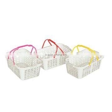 hot sale plastic basket with handle for shopping or storage