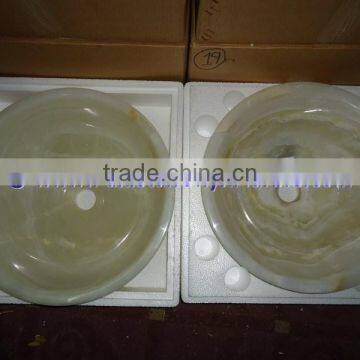 GOOD QUALITY PURE GREEN ONYX ROUND SINKS AND BASINS photo-2