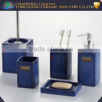 Ceramic Set of 5 blue square bathroom product