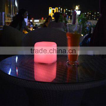16 Color Changing PC LED Cube Square Table Lamp Portable Lighting for Restaurant,home or Bar Decoration photo-2
